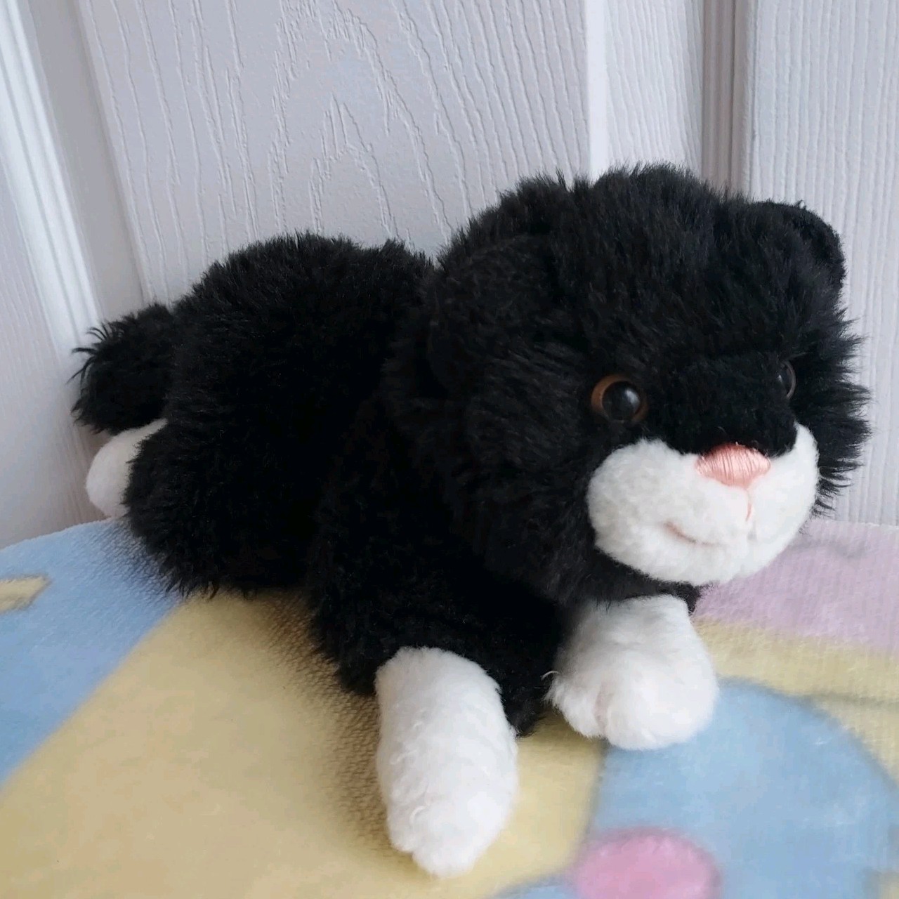 Gund Kitty Cat Scoopers Jr. Black Kitten White 12" Plush Stu