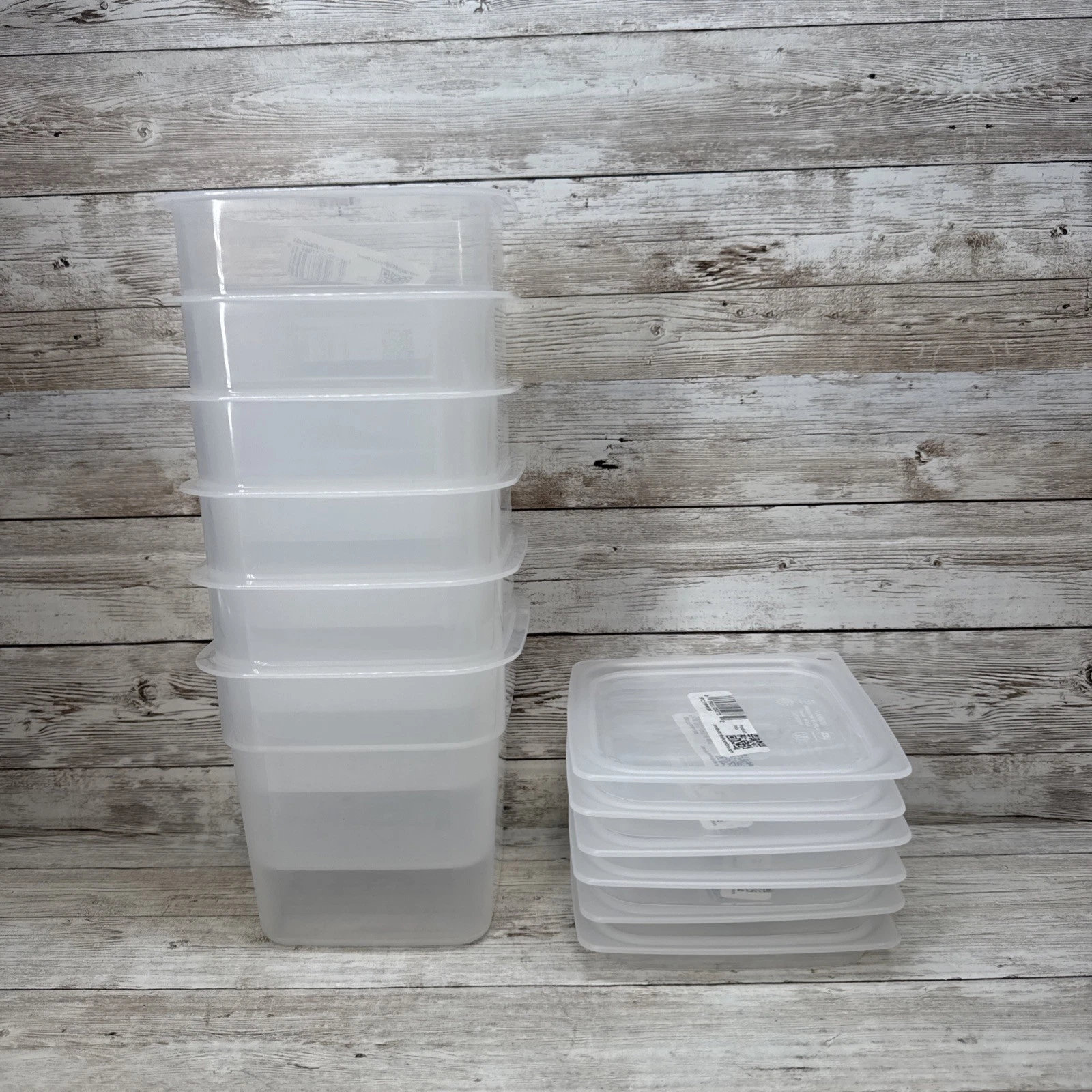 Cambro CamSquare 1SFSPROPP190 With Lids - 1 Quart Food Storage Set - 6 Pack New