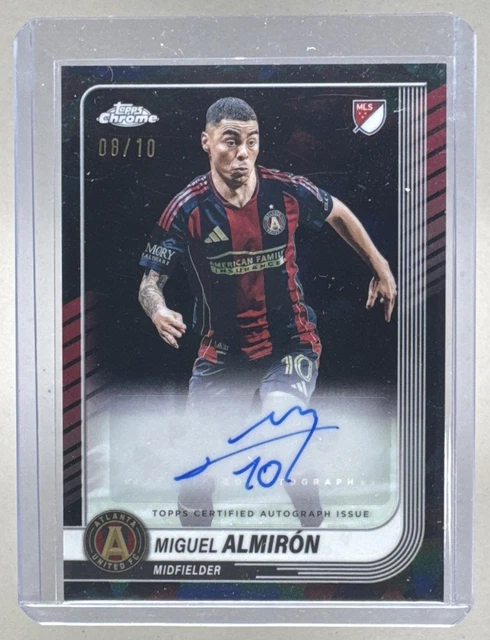 Miguel Almiron 2025 Topps Chrome MLS Sapphire #CA-MA Black Refractor Auto /10