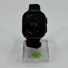 Unlocked Apple Watch Ultra 3 49MM Black Titanium Black Woven Knit Band MF0V4LW/A