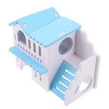 Double Layer Wooden Hamster Hideout House Villa Cozy Shelter For Small Animals
