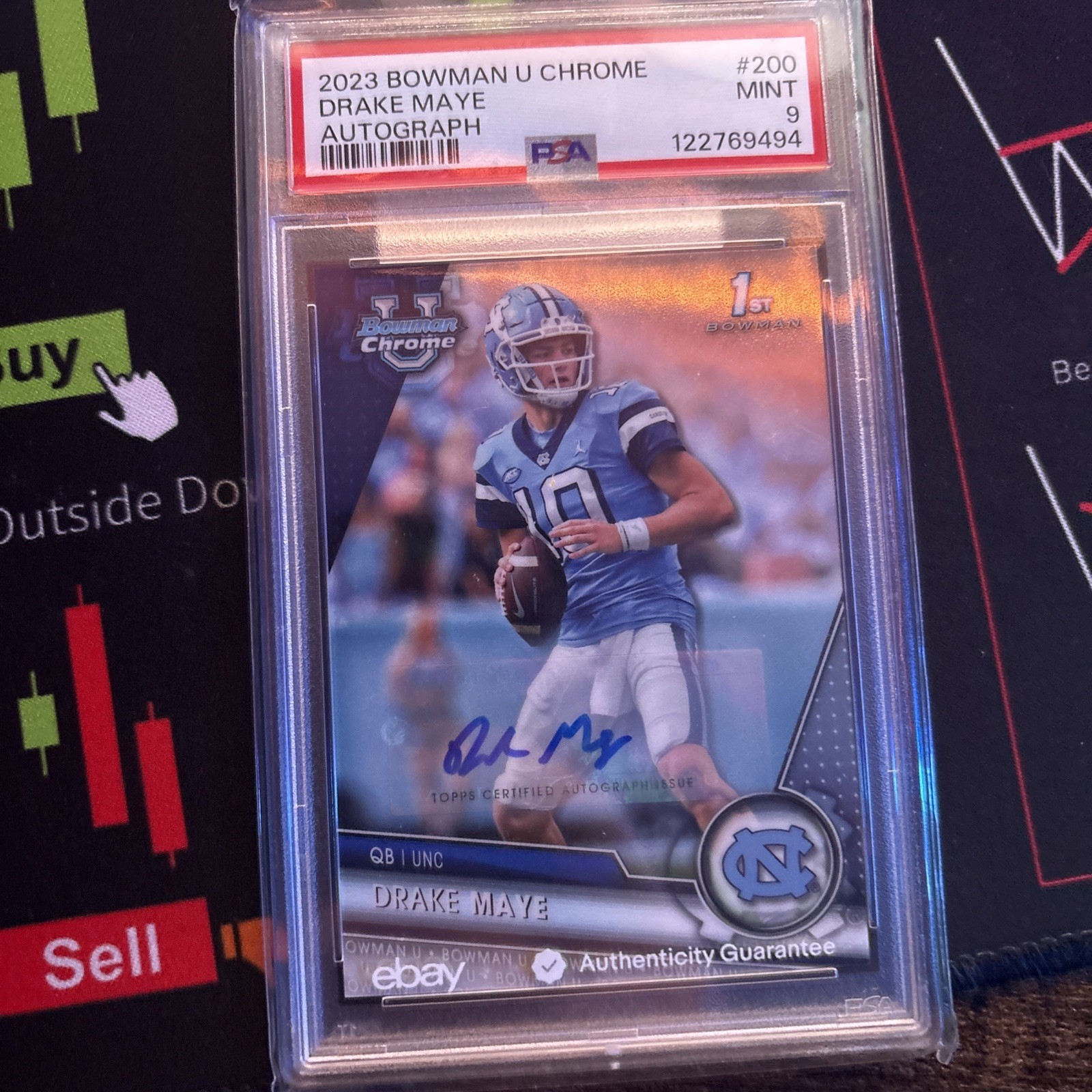 2023 Bowman University Chrome - Chrome Prospect Autographs Drake Maye #200 RC