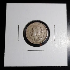 1867 Three Cent Nickel Piece VF/XF Nice Problem Free Coin