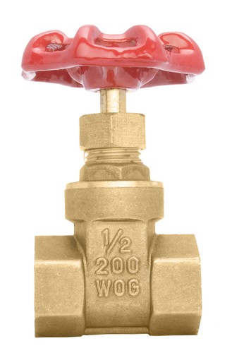 1/2" Brass Gate Valve - 200WOG, FxF NPT