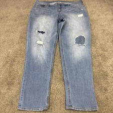 Old Navy Jeans Boyfriend Skinny Blue Distressed Pockets Women  s Size 14