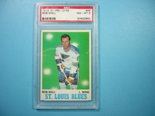 1970/71 O-PEE-CHEE NHL HOCKEY CARD #98 BOB WALL PSA 8 NM/MINT SHARP+ 70/71 OPC
