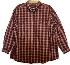 Wrangler Riggs Workwear Shirt Mens BurgundyPlaid Flannel Long Sleeve XXL Vintage
