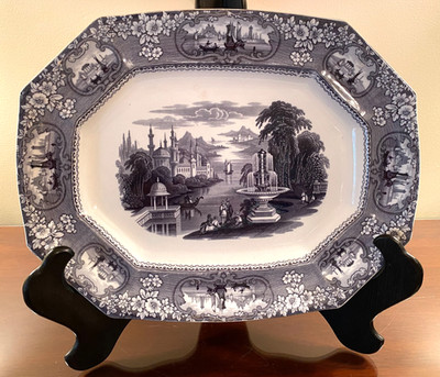 Antique J. F. & Co Staffordshire England MEDINA Ironstone 15.75 X 12.25'' PLATTER
