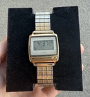 Vintage Timex Q Bar Button Gold Tone Digital Watch - Rare