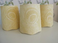 Candle Clip Lampshades X 3 Liberty Hebe yellow fabric Scallop edge like M Goad
