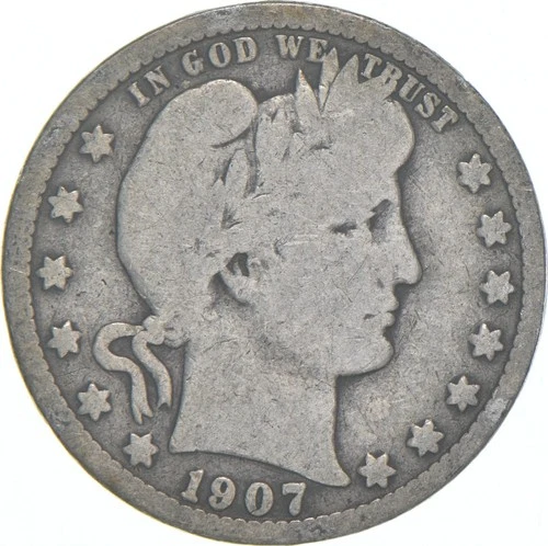 1907-S Barber Quarter Average Circ