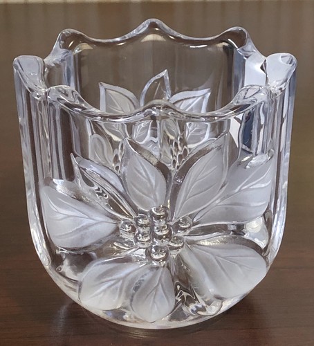 Mikasa Heavy Weighted Lead Crystal Candle Holder W/ Frosted Etching - Picture 6 of 11