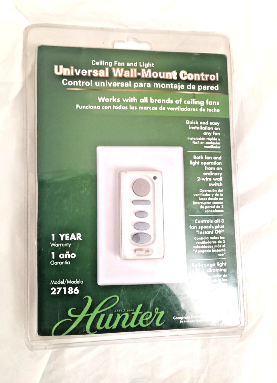 Hunter Universal Ceiling Fan Control 27186 Wall Mounted eBay