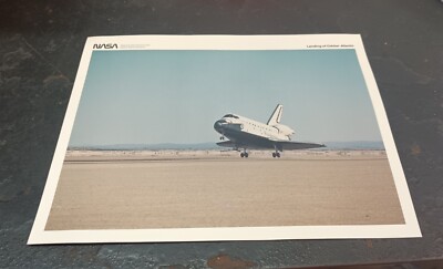 VINTAGE NASA Space Shuttle Landing Of Orbiter Atlantis Photo Print     