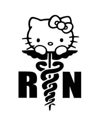 Hello Kitty RN Medical Nurse Vinyl Decal *See Listing Description* | eBay