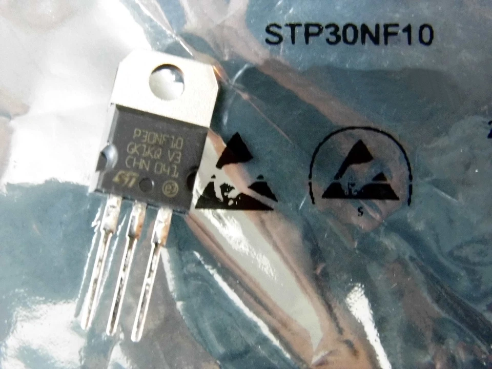 lot x5 - Transistor MOSFET P30NF10, TO220 STP30NF10 Canal-N 35 A 100 V A-220