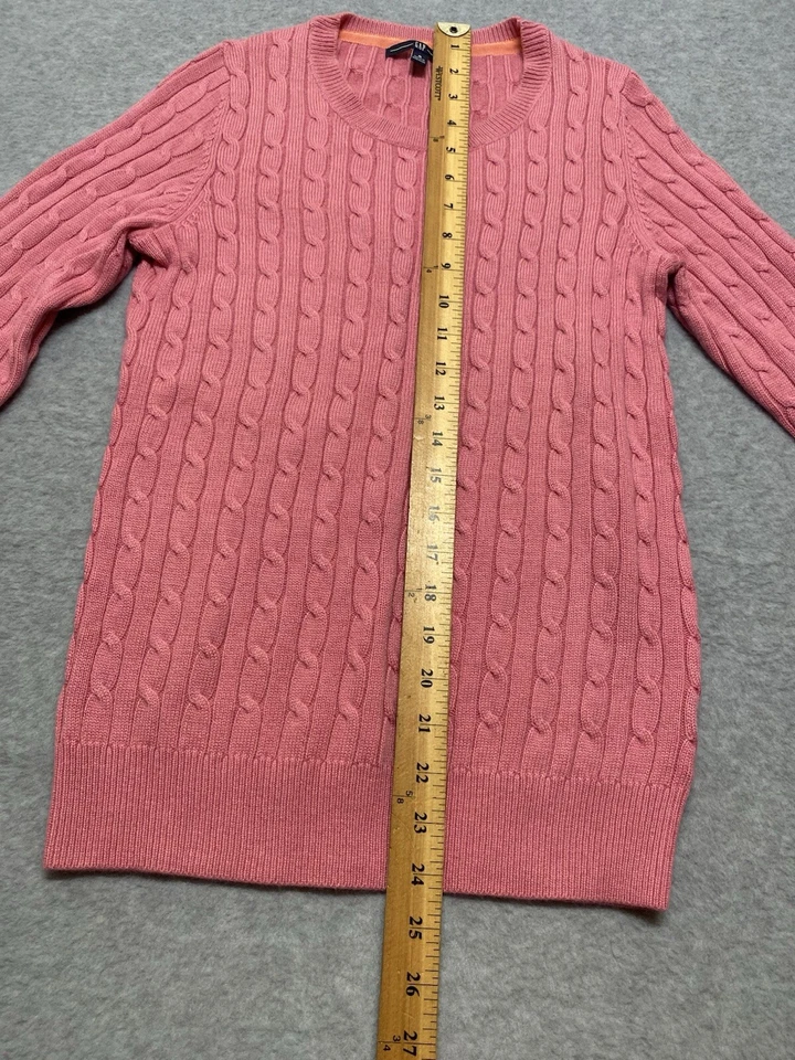 Suéter ajustado tejido con cable Gap para mujer acrílico/nylon/angora rosa talla pequeña Y2K Foto 4 de 4