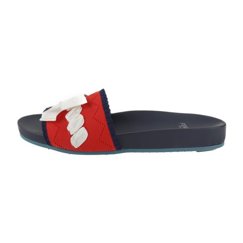 FENDI Sandals - Slide sandals Flat slippers ribbon reference size 9.4" Size... - Picture 2 of 8