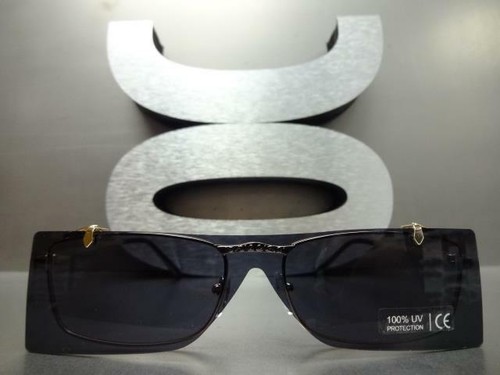 Men or Women Classic VINTAGE RETRO Style SUNGLASSES Gold Frame Dark Flip Up Lens - Picture 5 of 12