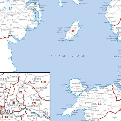 UK Postcode Map, Postcode Map of the United Kingdom, UK Postcodes - Picture 2 of 6