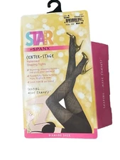 STAR POWER BY SPANX CENTER-STAGE Patterned Shaping Tights Size C Diamond Daze