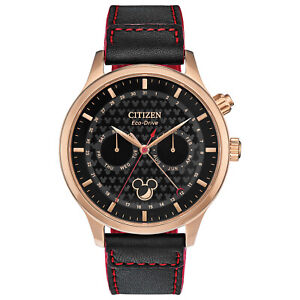 Citizen Eco-Drive Men's Date Calendar Leather 43mm Mickey Mouse Watch AP1053-23W - Click1Get2 Cyber Monday