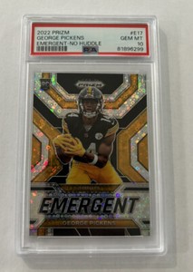 2022 Panini Prizm No Huddle GEORGE PICKENS #E-17 Rookie EMERGENT Disco - PSA 10