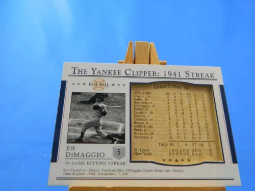 Joe DiMaggio Upper Deck Play Ball 2003 1941 Streak S-5 Yankee Clipper