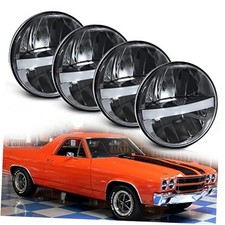 5 3/4'' 5.75 Inch LED Headlight Round 4pcs Reflector Hi/Lo Beam With DRL