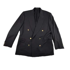 Canali Proposta Blazer Mens 52R 42R Navy Wool Double Breasted Gold Buttons Italy