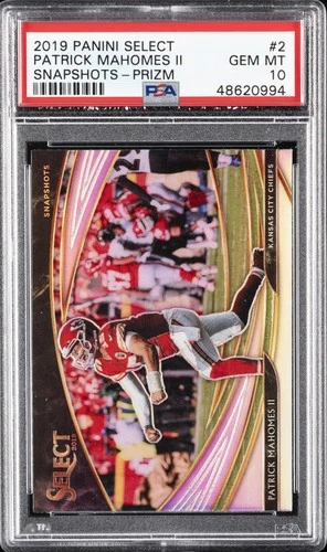 2019 PANINI SELECT SNAPSHOTS PRIZM #2 PATRICK MAHOMES II PSA 10