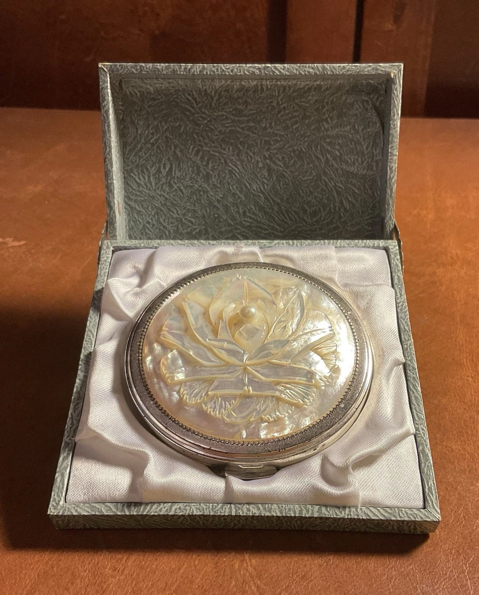Mother Of Pearl Mirror In Collectible Cosmetic Compacts (1950-1979
