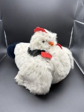IKEA Henne Huhn Stofftier Chicken Sperber wei&szlig; schwarz Glucke Ca.27x40cm Vintage