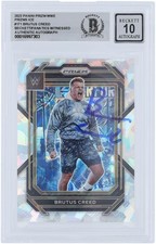 Brutus Creed WWE Signed 2023 Panini Prizm Ice Prizm #171 BAS Fanatics 10 Card