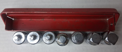 7 Pc.- MAC Tools 1/4"-5/8" SAE 1/2" Drive Square External Drain Plug Socket Set - Picture 4 of 7