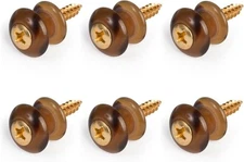 Waverly Guitar Strap Button, Dark Tortoise Button, Gold Screw - 6 Pack
