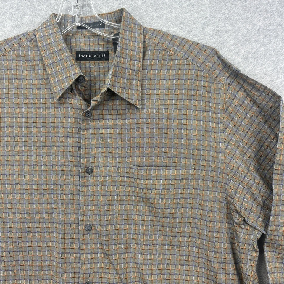 Camisa Jhane Barnes Para Hombres XL Cuadros Abstracto Y2K Tejida en Japón Vestido Fiesta Foto 2 de 4