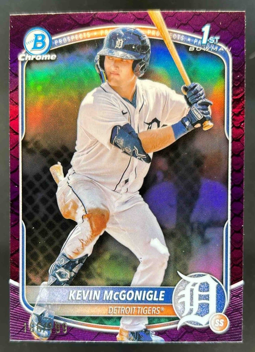 2025 Bowman Kevin McGonigle Chrome Reptilian Fuchsia Refractor 1st #166/199