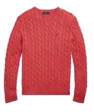NWT Polo Ralph Lauren ROSETTE HEATHER 100 Cotton Cable Knit Crewneck Sweater