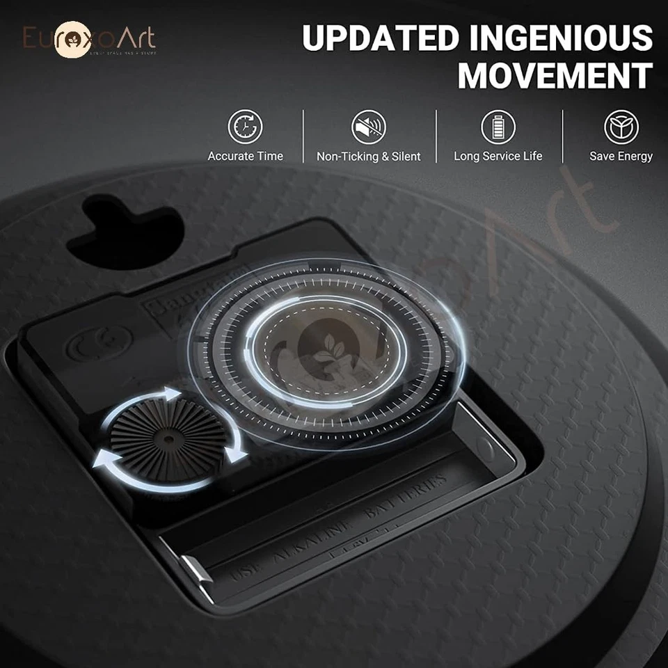 Double Sided Black 12"Inch Wall Clock Antique Style station Christmas Decor Gift - Image 2 of 4