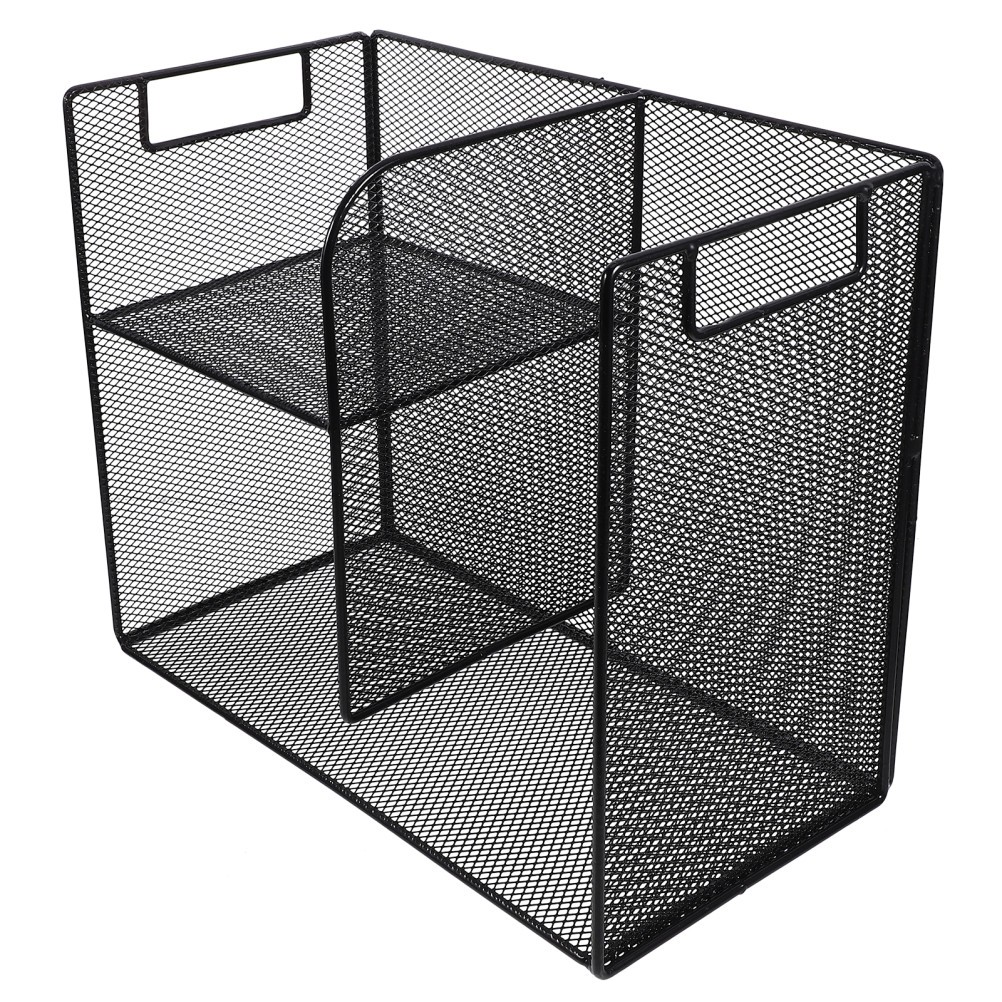 Black Iron Desk Shelves Binder Holder Multifunctional File Organizer for Office