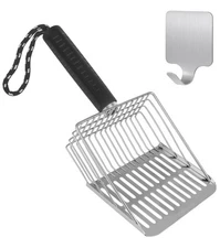 Cat Litter Scoop, Solid and Durable Kitty Metal Scooper, Stainless Steel Sift...