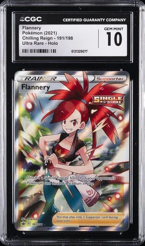 2021 POKÉMON CHILLING REIGN ULTRA RARE - HOLO #191 FLANNERY CGC 10 GEM MINT