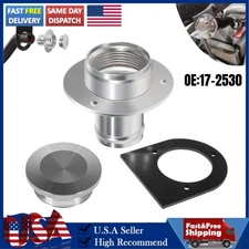 17-2530 Aluminum Remote Fuel Tank Filler Neck w Gas Cap Kit For 2" Filler Hose