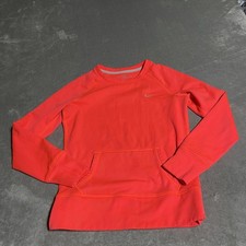 Nike Therma Fit Sweatshirt Womens Small Long Sleeve Hot Pink Running Pocket