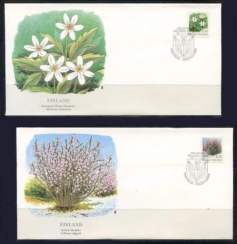 Finland: 1989 Wildflowers Audubon Society First Day Covers