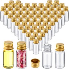 200 Pcs 10ml Mini Plastic Bottles Vials Tiny Jar with Aluminum Screw Lid Cap