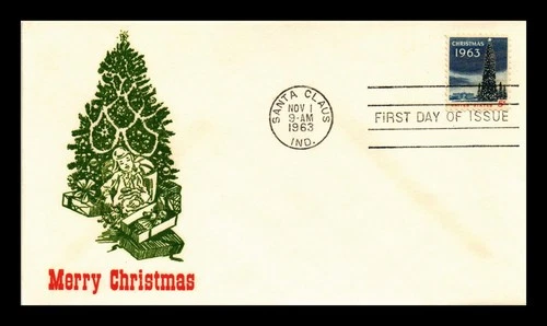 US COVER CHRISTMAS TREE AND WHITE HOUSE FDC SCOTT 1240 THERMOGRAPHED CACHET