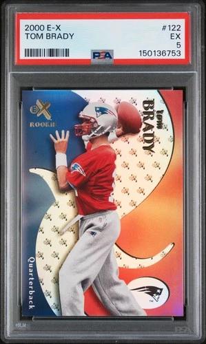 2000 FLEER E-X #122 TOM BRADY ROOKIE RC 293/1500 PSA 5