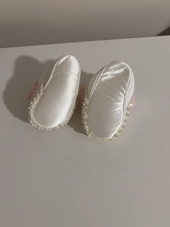 Детская обувь ручной работы со стразами с бантом для 0-3 месяцев - Изображение 4 из 4